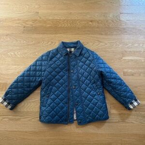 Kids Quilted Blue Jacket by Burberry